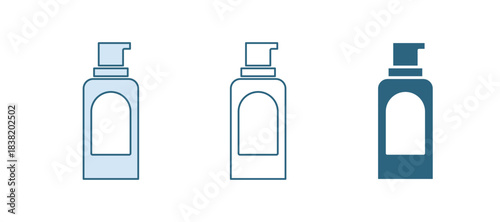 Blue Spray can for hairspray, deodorant, antiperspirant icon isolated on white background. Vector