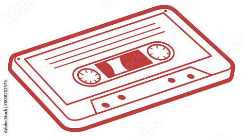 Retro audio cassette tape, a vintage music storage medium for analog sound recordings
