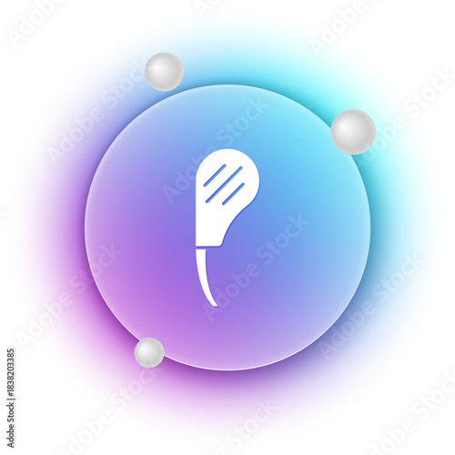 White Rib eye steak icon isolated on white background. Steak tomahawk. Piece of meat. Blue and purple gradient circle background. Vector