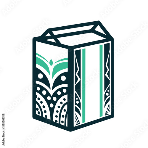 Abstract Geometric Patterned Box Vector Illustration