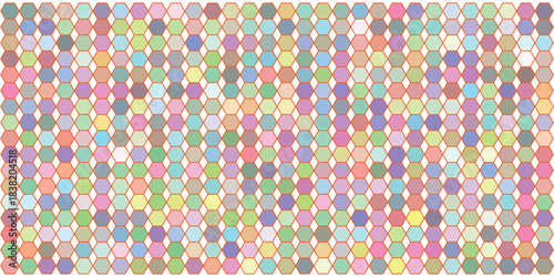 Seamless Abstract Pastel Colored Hexagon Pattern Vector Background