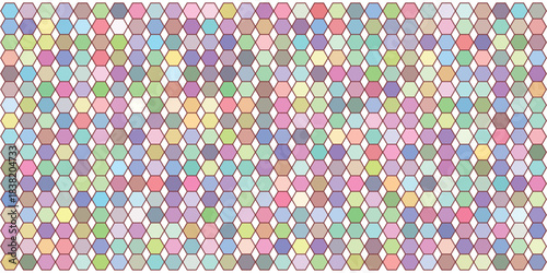 Seamless Abstract Pastel Multicolor Hexagon Geometric Pattern Vector Background