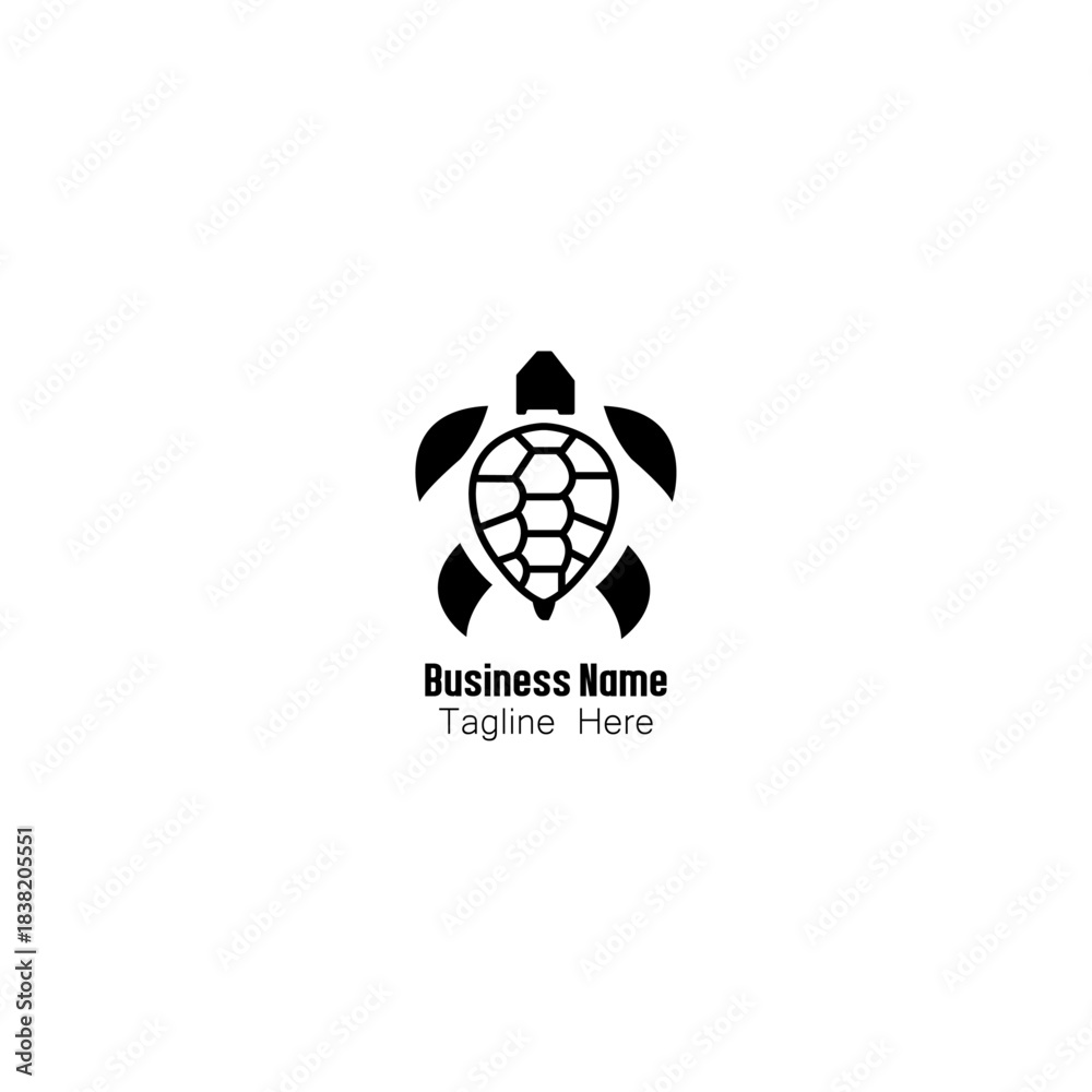 Obraz premium Minimalist Black Turtle Logo Set for Branding