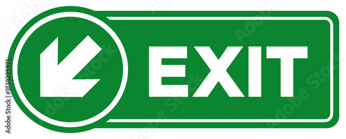Exit Arrow Left Down Symbol Sign, Vector Illustration, Isolate On White Background Label. EPS10