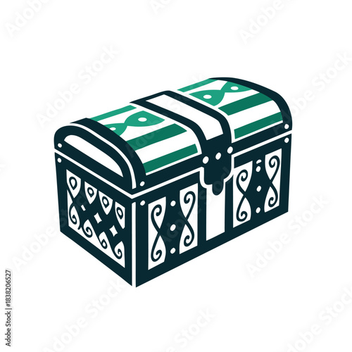 Stylized Treasure Chest Vector Illustration
