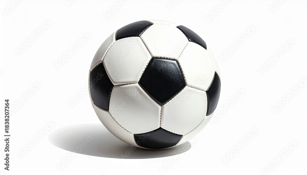 Naklejka premium Classic Black and White Soccer Football Isolated on a White Background