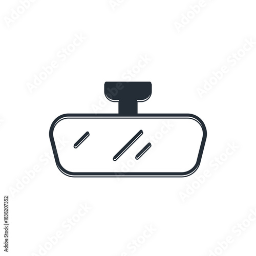 Black Car mirror icon isolated on white background. Vector
