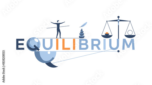 Modern Vector Logo Concept for Balance, Law and Justice (Equilibrium).