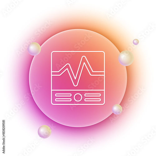 White Electrical measuring instruments icon isolated on white background. Analog devices. Electrical appliances. Orange and pink gradient circle background. Vector
