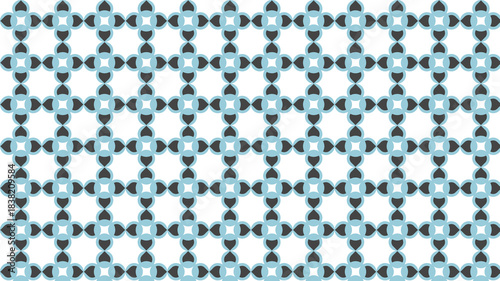 Geometric Pattern With Blue and Gray Shapes on White Background abstract