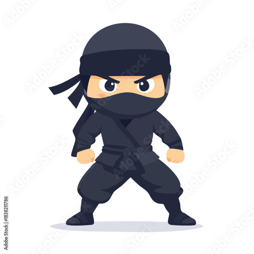 Cute Chibi Ninja Warrior Ready for Action.