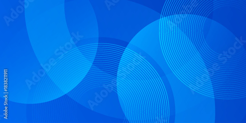 Abstract blue gradient overlapping circle shape background vector design. eps10