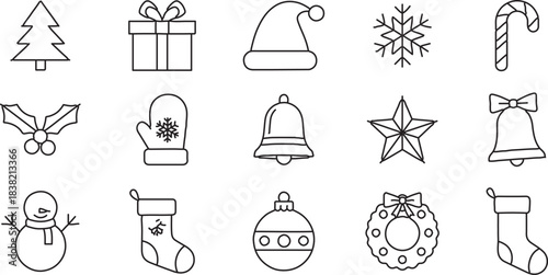 christmas and new year icons