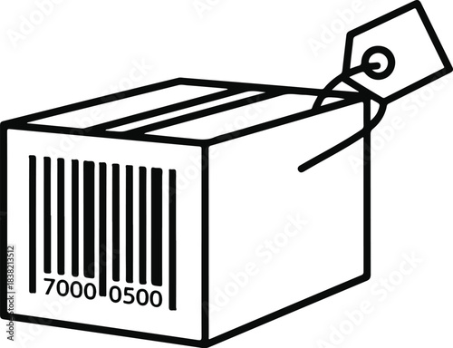 box for sale with barcode icon
