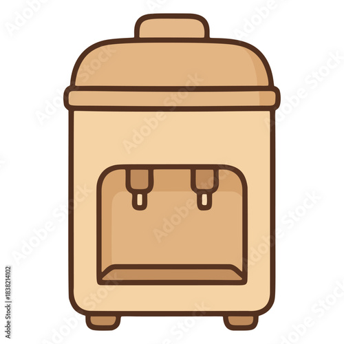 Cute Water Purifier Appliance Icon in Soft Beige Style