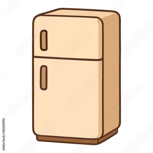 Minimal Refrigerator Icon in Warm Soft Style