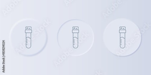 Grey Bottle with potion icon isolated on grey background. Flask with magic potion. Happy Halloween party. Set icons in square buttons. Vector