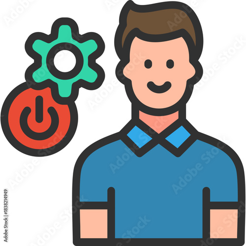 Εκτύπωση καμβά Brain Power Icon