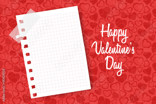  Valentine's Day Gift Voucher, Love Banner with sweet Love Decor elements on minimalistic stylish background. Valentine's day design card