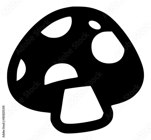 A cute cartoon mushroom in the shape of a fly agaric