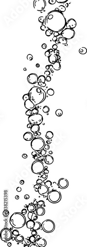 Vertical line of water bubbles sketch