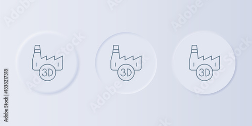 Grey Printing house industry icon isolated on grey background. Set icons in square buttons. Vector