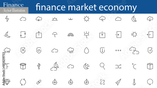 Line Art Icon Set Business icon for company. Web icon set.