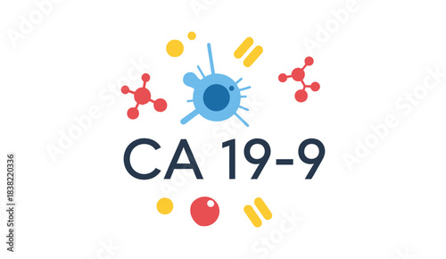 Visual and conceptual vector illustration of CA 19-9 (Carbohydrate Antigen 19-9), a tumor marker used to monitor pancreatic and bile duct cancers.