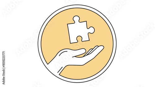 A hand gently holding a single puzzle piece, symbolizing problem-solving and finding solutions.