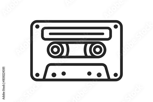 Vintage cassette tape set on a white background with simple design and no labels or markings, highlighting old recording technology