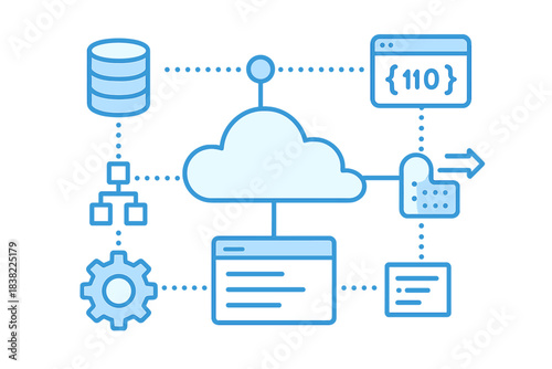 Conceptual system architecture showing data flow, cloud storage, and processing components
