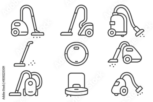 Household cleaning appliances including various types of vacuum cleaners and robotic sweepers