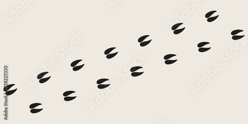 Deer footprints. Animal track 