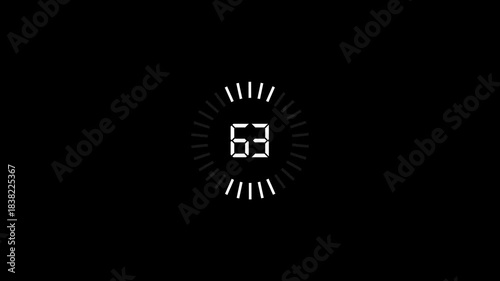 countdown timer animation, from 0 to 100 seconds on transparent background. Animated of circle loading icon .Wheel loading concept icon