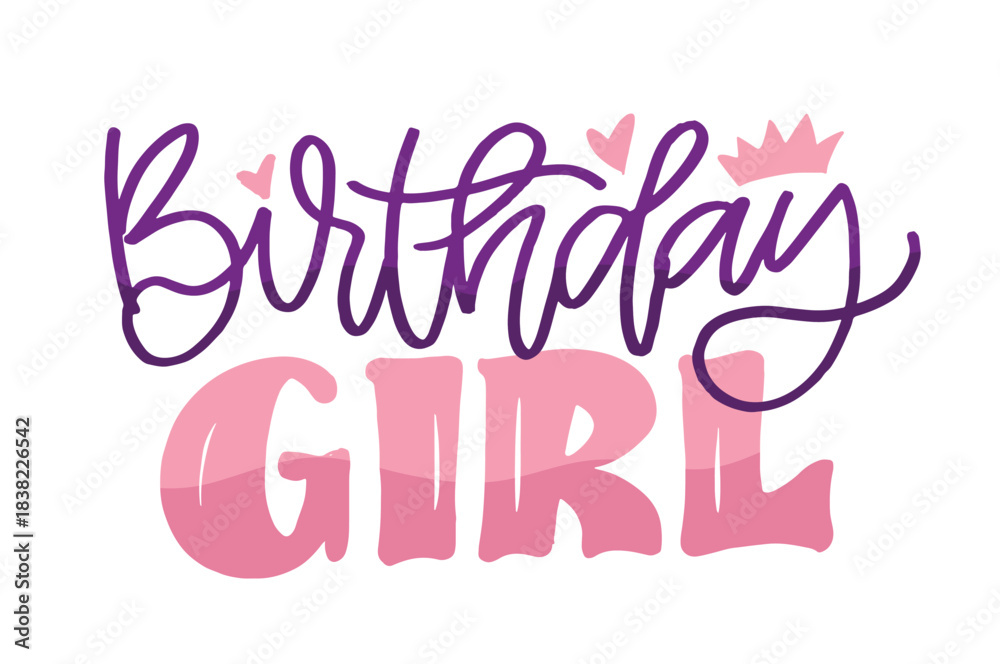 © jane55 - Birthday label. Cute hand drawn doodle lettering quote. Lettering for t-shirt design, mug print, bag print, clothes fashion. 100% hand drawn vector image.