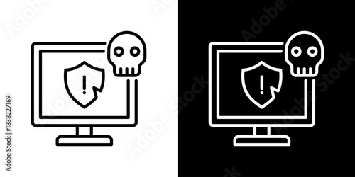 Security Breach Icons. Fresh Line Design Built For Creative Flexibility In Light And Dark Versions. 