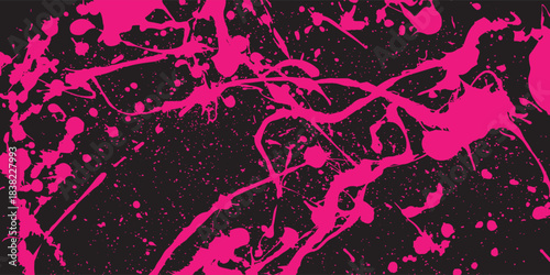 High-contrast vector background. Vibrant pink and black are separated by a rough, distressed grunge border, creating a modern and edgy effect for banners and flyers.modern Vector
