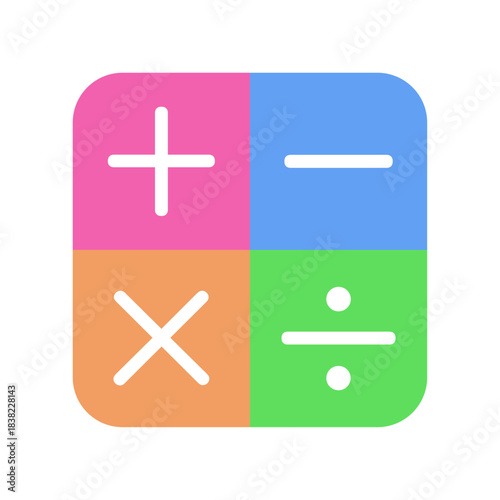 四則演算のカラフルアイコンセット /Colorful Math Symbols Icon Set