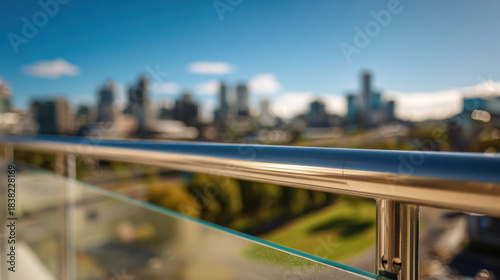 looking through a glass balustrade at a scenic view