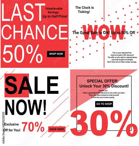 Collection of Different Percentage Promotion Graphic Templates