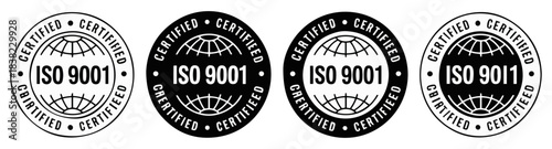 iso certification badge set vector