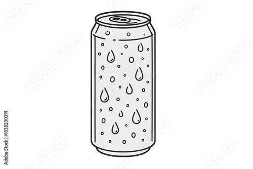 Outline icon of a tall beverage can covered in condensation droplets