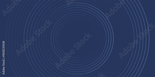Abstract Digital Circles of Particles with Noise. Futuristic Circular Sound Wave. Big Data Visualization. 3D Virtual Space VR Cyberspace. Crypto Currency Concept. Vector Illustration.