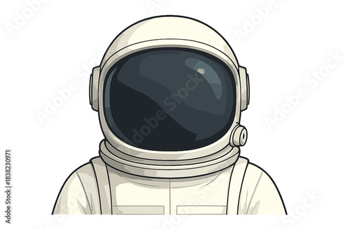 Astronaut space suit helmet close up portrait view