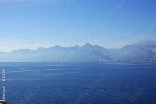 Fototapeta Naklejka Na Ścianę i Meble -  The mountain panorama of Turkish riviera, Antalya, Turkey