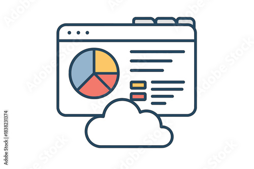 Cloud data analysis dashboard featuring pie chart and key statistics