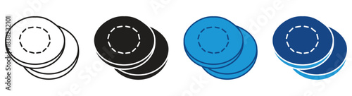 Cotton Pad icon Set Multiple Style Collection. Vector illustration.