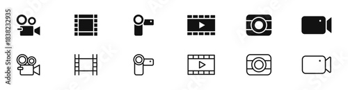 Video icon set. Multimedia icons. Devices icons. Vector illustration.