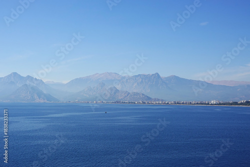 Fototapeta Naklejka Na Ścianę i Meble -  The mountain panorama of Turkish riviera, Antalya, Turkey
