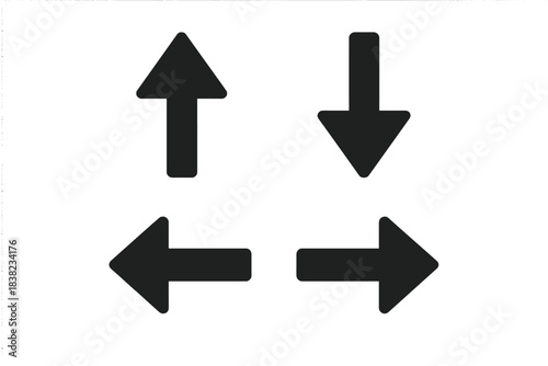 Four basic directional arrows pointing up down left and right